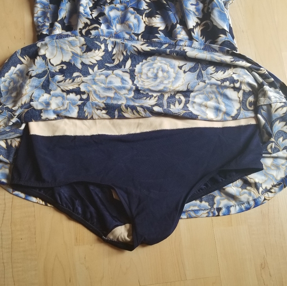 Sz 22W Swimdress Navy Blue Rose - Picture 4 of 16